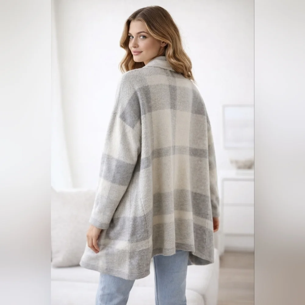 Banana Republic Soft Plaid Open-Front Cardigan – M/L
